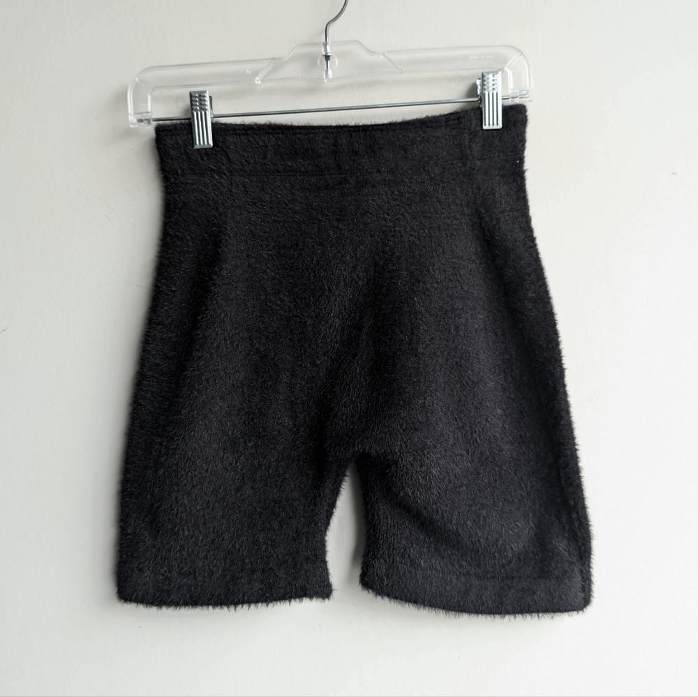 Gymshark Whitney Simmons Eyelash Fuzzy Black Biker Shorts